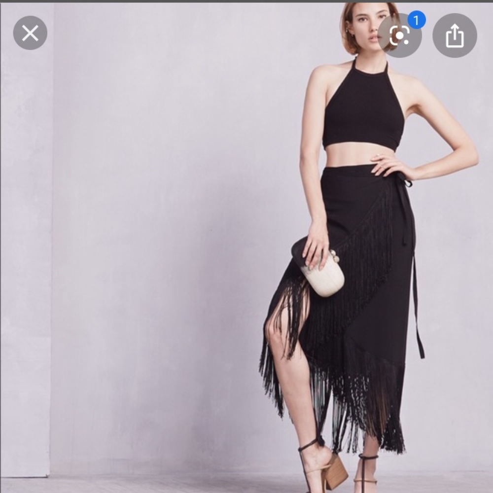 Reformation Aurelie black skirt petite xs xsp